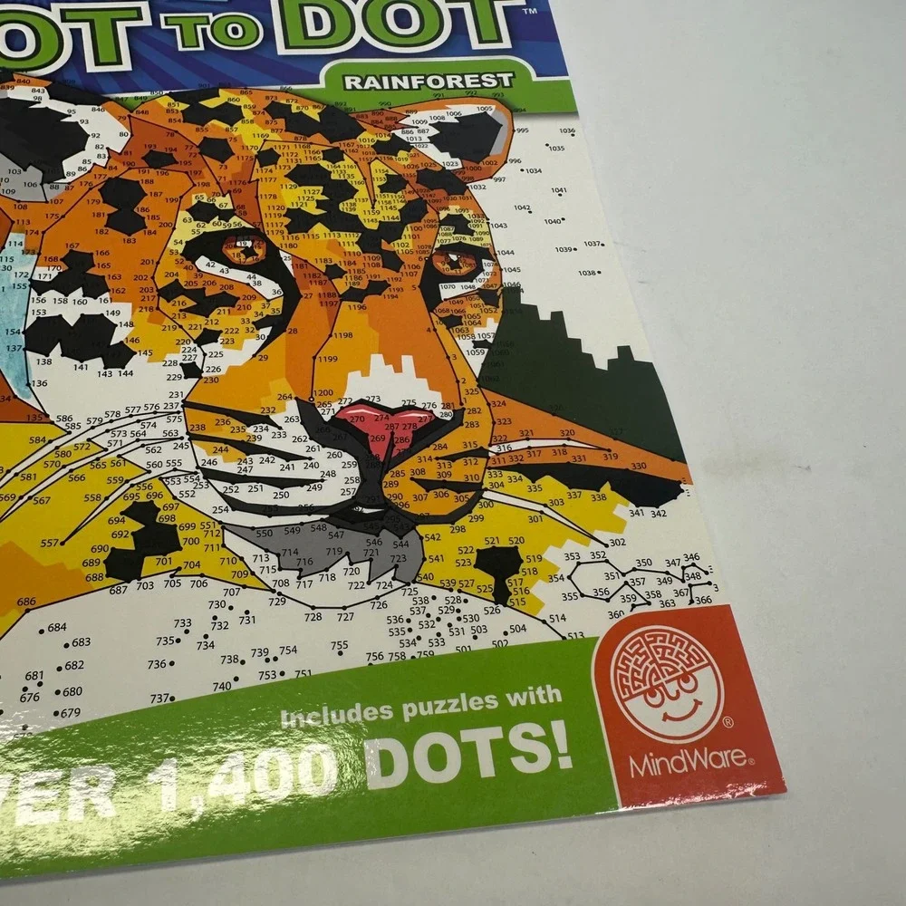 2 MindWare Extreme Dot to Dot Books Rainforest & World of Dots Folklore Unused